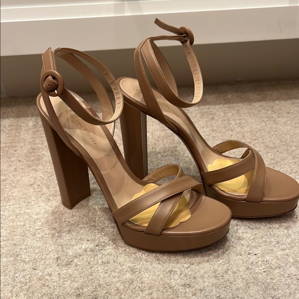 Elegant Tan Platform Heels